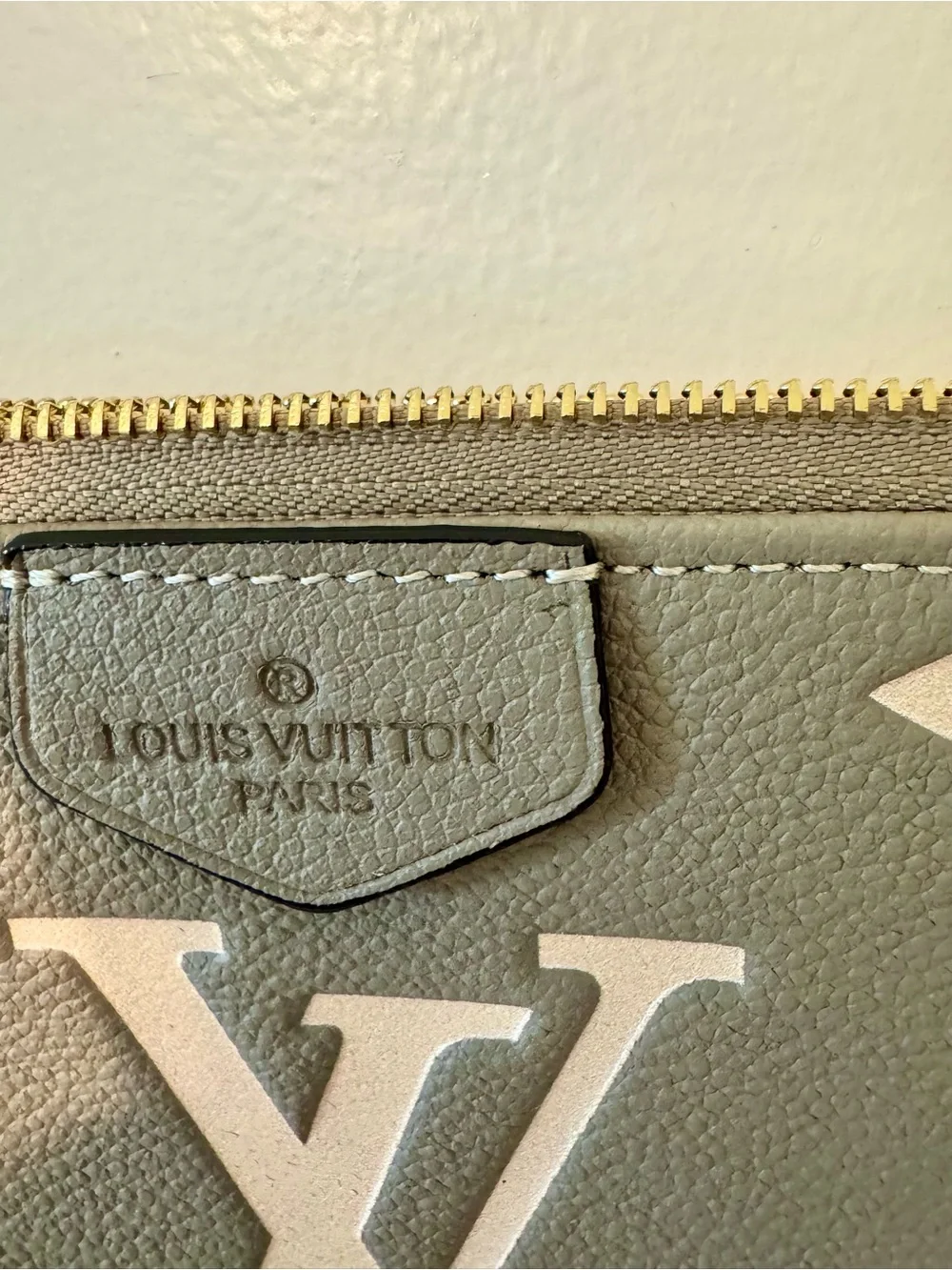 Louis Vuitton Taupe and Cream Mini Shoulder Bag with Gold Chain